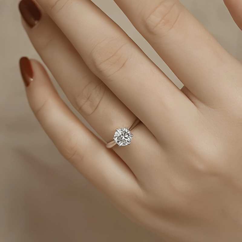 1 2 3 5 10ct Moissanite Promise Ring 925 Sterling Silver Engagement Wedding Ring